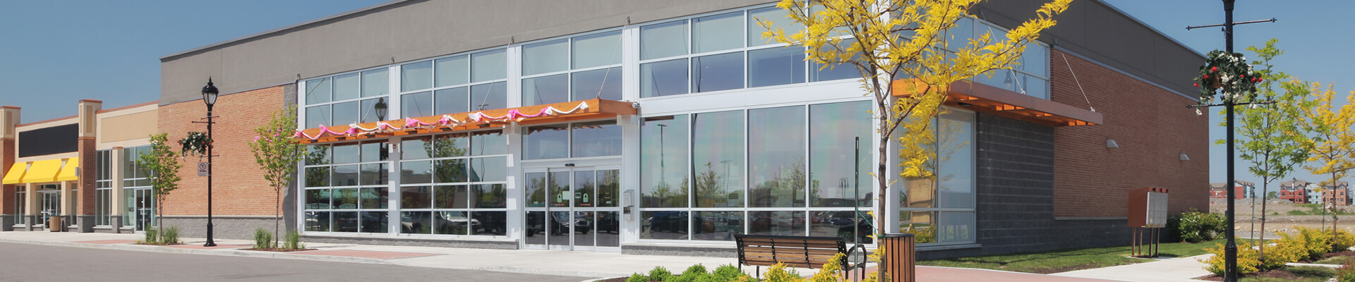 Real estate in modern strip mall